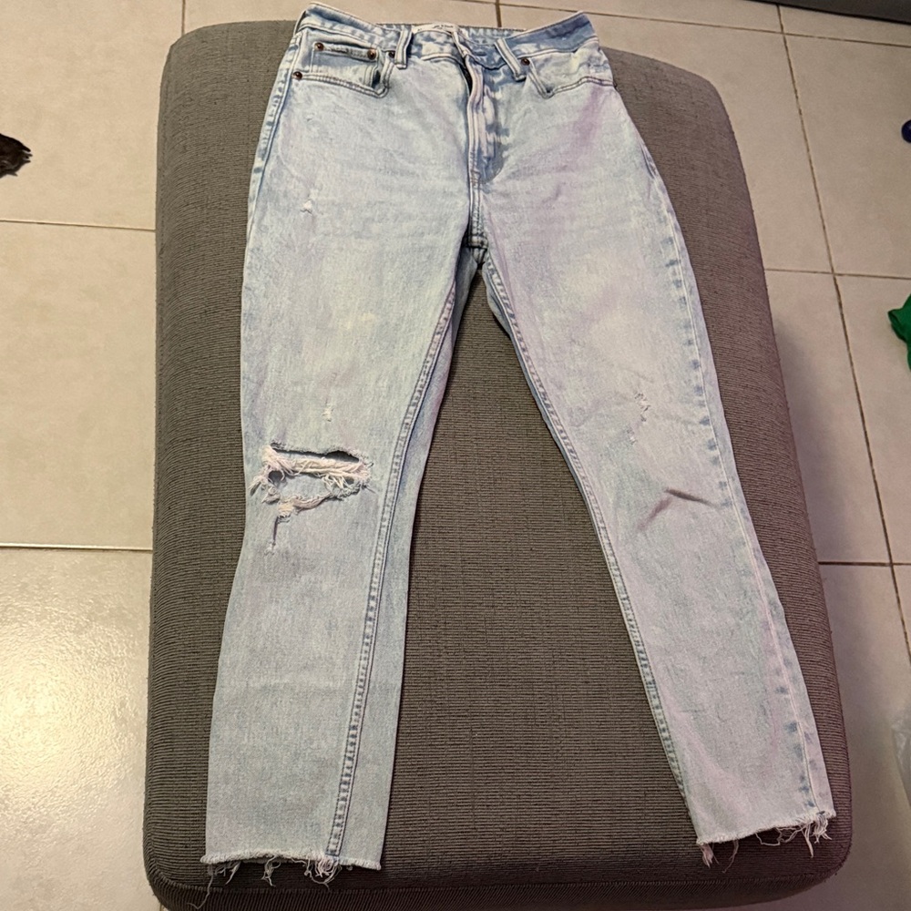 Abercrombie & Fitch Light Blue The Skinny High Rise Curve Love Jeans